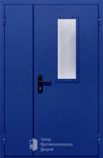 Фото двери «Полуторная со стеклом (синяя)» в Дзержинскому