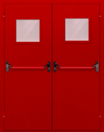 Фото двери «Двупольная со стеклопакетом и антипаникой (красная)» в Дзержинскому