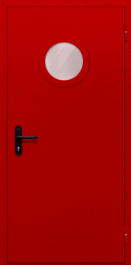 Фото двери «Однопольная с круглым стеклом (красная)» в Дзержинскому