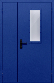 Фото двери «Полуторная со стеклом (синяя)» в Дзержинскому