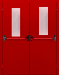 Фото двери «Двупольная с стеклом и антипаникой (красная)» в Дзержинскому