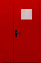 Фото двери «Полуторная со стеклопакетом (красная)» в Дзержинскому