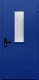 Фото двери «Однопольная со стеклом (синяя)» в Дзержинскому