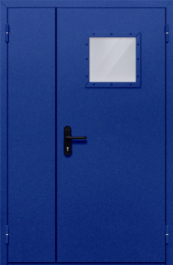 Фото двери «Полуторная со стеклопакетом (синяя)» в Дзержинскому